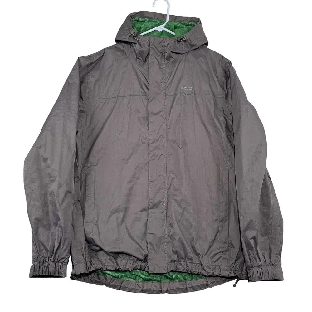 Mountain Warehouse Rain Jacket Mens Large Grey Hooded Full Zip‎
